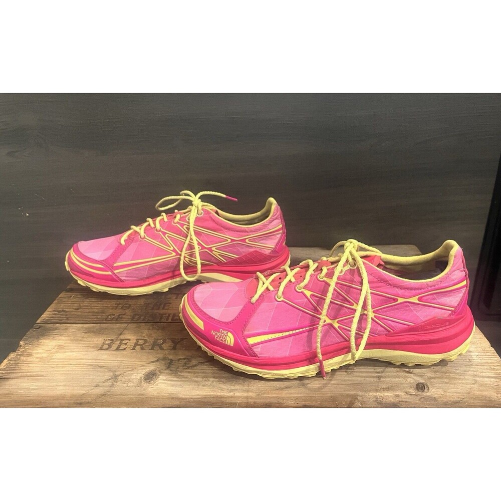 North Face Ultra TR II Trail Running Sneaker Shoes Womens 7 Pink Yellow Trainers